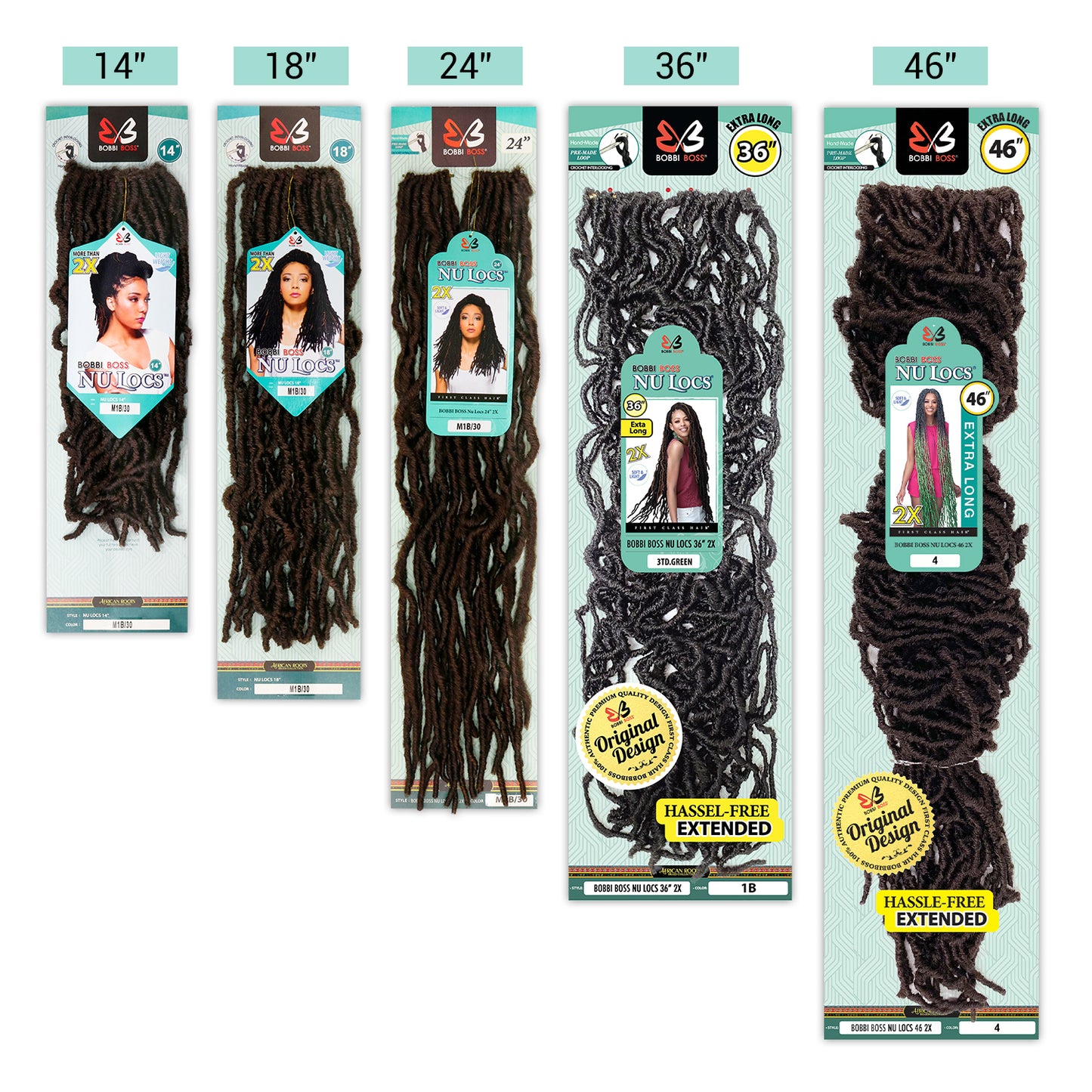 Bobbi Boss Synthetic Hair Crochet Braids African Roots Braid Collection Nu Locs 18"